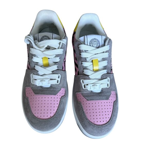 Versace Medusa Pink/Black Leather Women's Sneaker Shoe, 1014316, multiple sizes - Picture 7 of 12